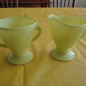 Ensemble de sucre et crémier style JAUNE MODERNE Hazel-Atlas