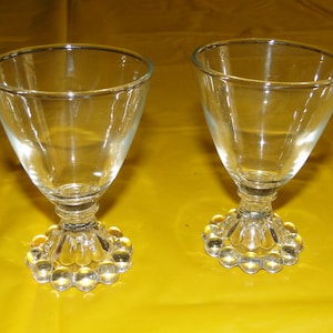 Lot of 2 Anchor Hocking Clear BUBBLE Pattern 4-1/2&quot; Juice / Wine Glasses