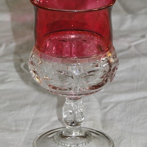 TiffIn-Franciscan King&#39;s Crown Ruby Flashed 5-3/4&quot; Wine Goblet
