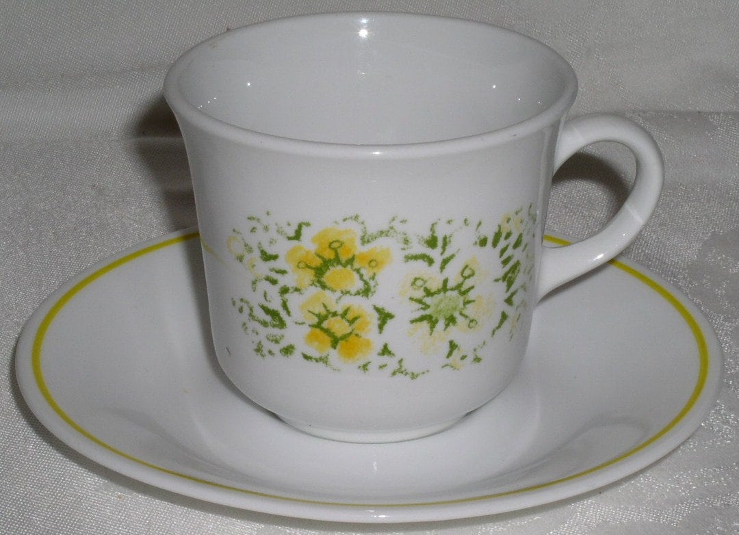 Corning Corelle APRIL Pattern Coffee Cup and Saucer - Etsy