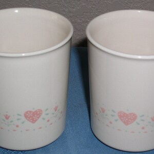 Set of 2 Corning Corelle FOREVER YOURS Pattern Straight Sided Coffee Cups
