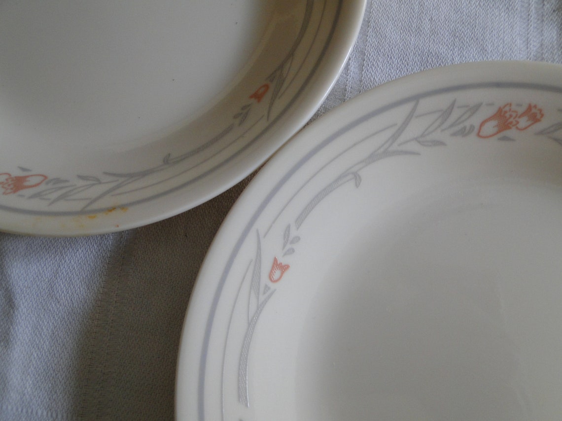 Set of 2 Corning Corelle ROSE Pattern 6-3/4