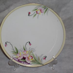 Nippon (Japan) Hand-Painted Pink Orchids Collector Plate