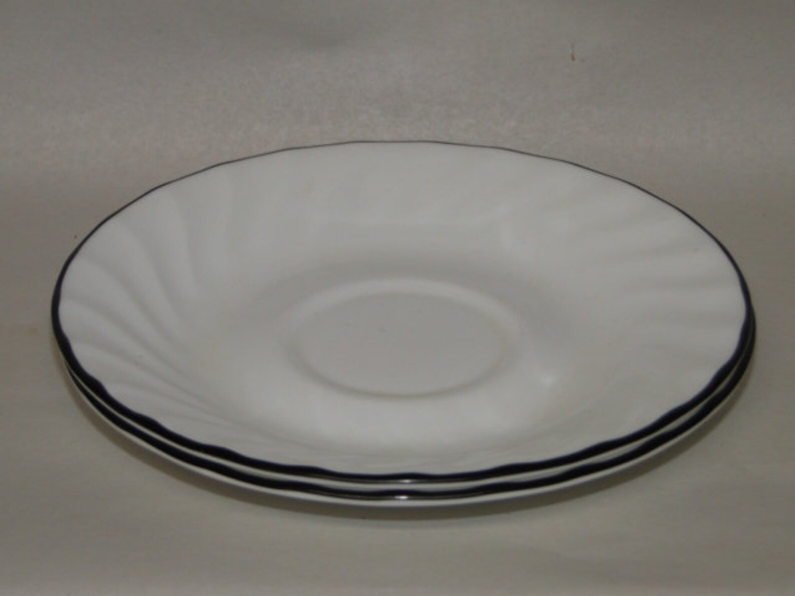 Set of 2 Corning Corelle ENHANCEMENTS BLACK Swirl Pattern Saucers - Etsy