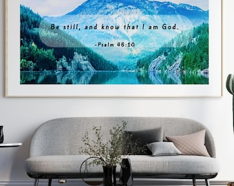Be Still Psalm 46:10 Scripture Art, Christian Wall Decor (Instant Download)