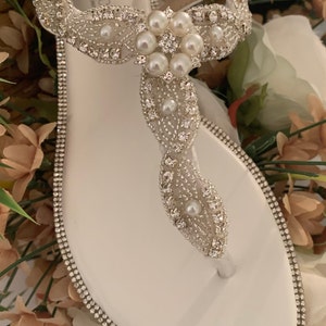 Wedding Sandal Braided Rhinestone & Pearl Custom/Handmade