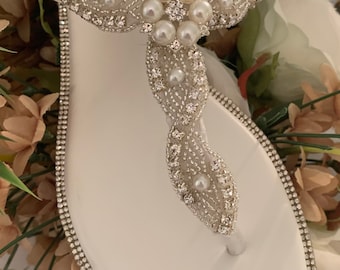 Hochzeit Sandale Geflochtene Strass & Perle Individuell/Handgemacht