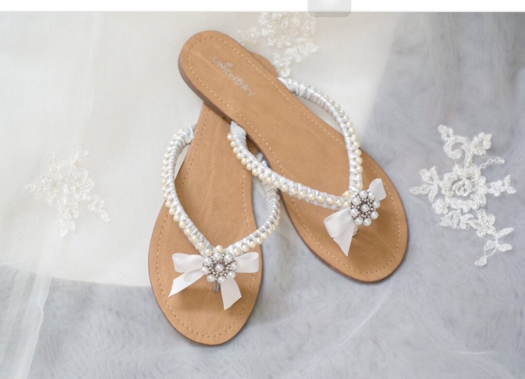 Wedding Sandal Custom/handmade With Pearls - Etsy