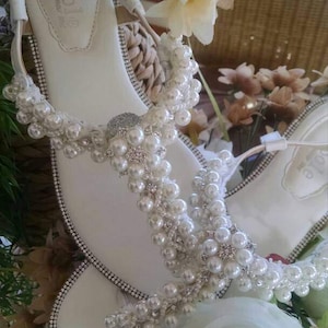 Wedding Sandal Pearl & Rhinestone Custom/Handmade