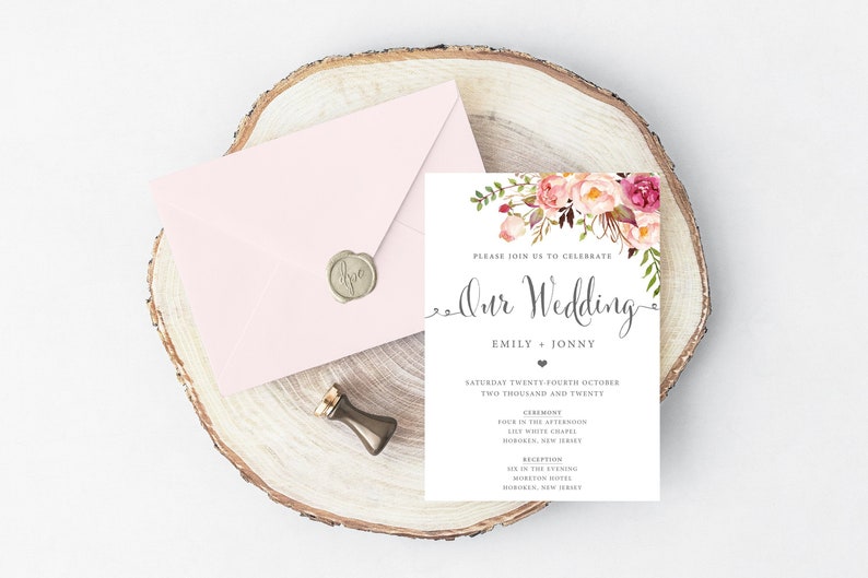 Floral Marriage ceremony Invitation, Printable Marriage ceremony Invitation, Printable Wedding day Invitation, Edit You, Edit On the web, Floral Wedding ceremony Invitation graphic regarding Etsy Wedding Invitations Printable named Floral Wedding day Invitation, Printable Wedding day Invitation, Printable Wedding day Invitation, Edit By yourself, Edit On the internet, Floral Wedding day Invitation