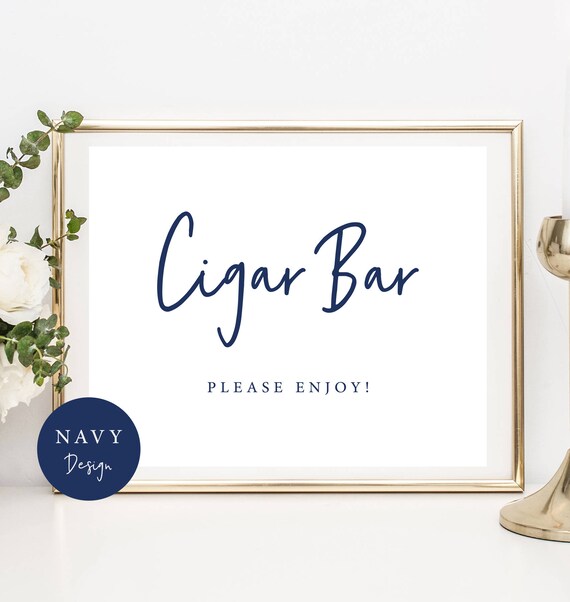 Cigar Bar Printable Cigar Bar Sign Wedding Sign Reception Etsy