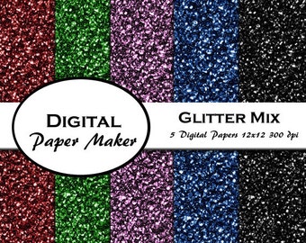 Glitter Style Digital Paper for scrapbooking, backgrounds, invitations, crafting, small gift wrapping and more. Instant download.
