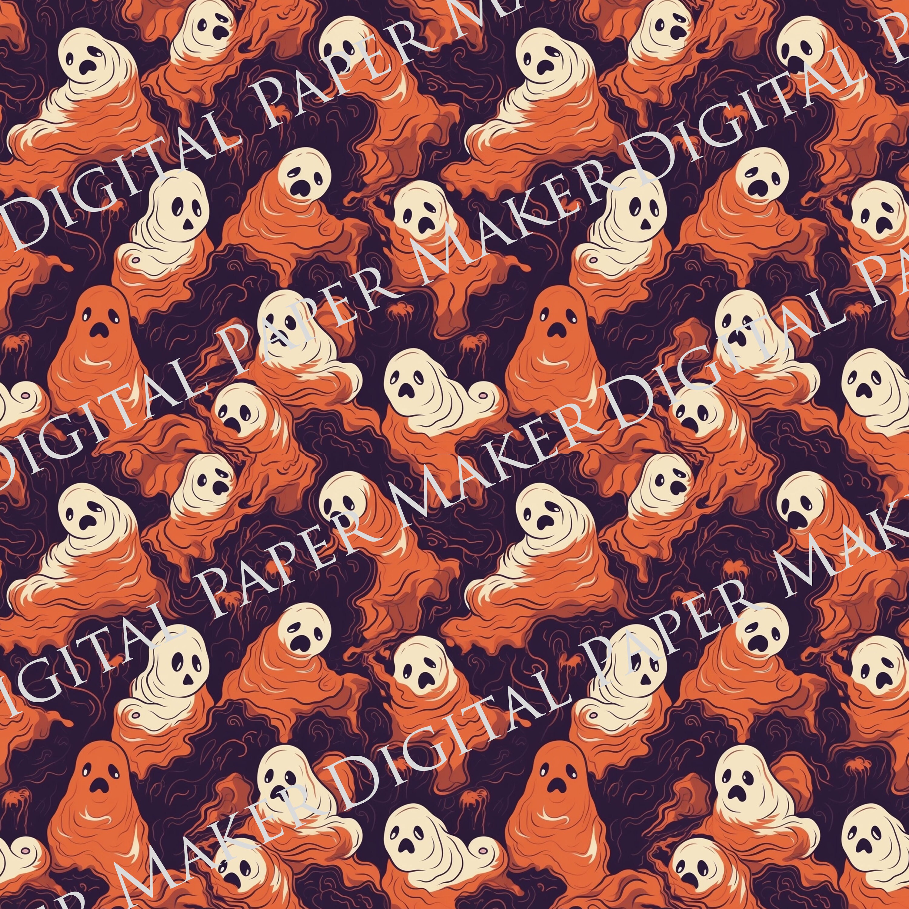 Seamless Halloween Digital Paper to Use for Scrapbooking, Clipart ...