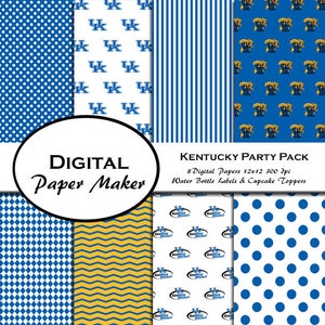 Kentucky Wildcats Party Pack to use for scrapbooking, clipart, backgrounds, invitations, party supplies and more. Instant download.