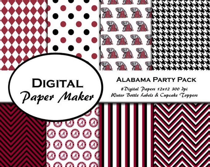 Alabama Crimson Tide Party Pack to Use for Scrapbooking, Clipart ...