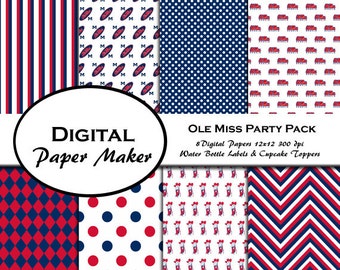Pacchetto Ole Miss Party da utilizzare per scrapbooking, clipart, sfondi, inviti, articoli per feste e molto altro! Download immediato.