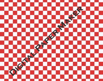 Motivo a scacchiera rosso e bianco senza soluzione di continuità, formato JPG e PNG, risoluzione 300 dpi, dimensioni 12x12 pollici. File digitale scaricabile immediatamente.