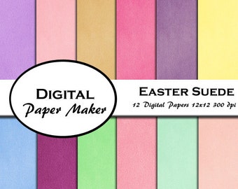Easter Suede Pastels Digital Paper for scrapbooking, backgrounds, invitations, crafting, small gift wrapping and more. Instant download.