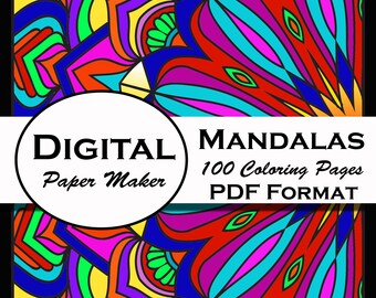 Mandala Coloring Pages for Adults and Teens | Printable Digital Coloring Pages (Instant PDF Download)