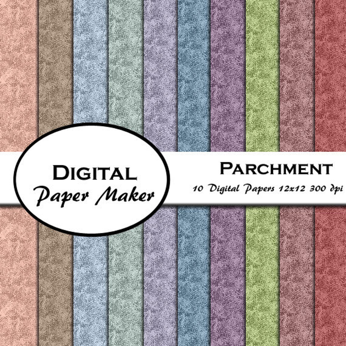 Colored Parchment Style Digital Paper Designs That Can Be Used for