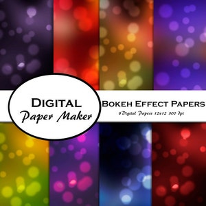 Bokeh effet papier Design numérique qui peut être utilisé pour le scrapbooking, fonds, faire-parts et plus encore. Téléchargement instantané.