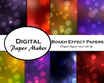 Bokeh Effect Digital Paper Design that can be used for scrap booking, backgrounds, invitations, and more. Instant download.