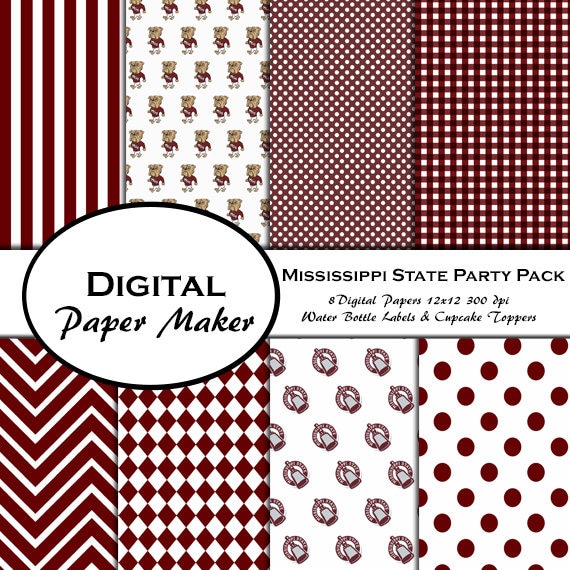 Mississippi State Party Pack To Use For Scrapbooking, Clipart.
