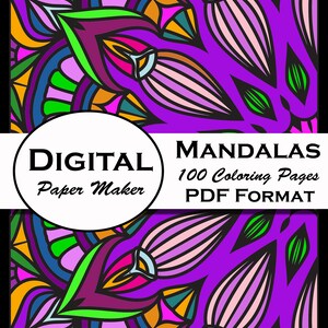 Mandala Coloring Pages for Adults and Teens | Printable Digital Coloring Pages (Instant PDF Download)