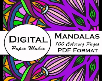 Mandala Coloring Pages for Adults and Teens | Printable Digital Coloring Pages (Instant PDF Download)