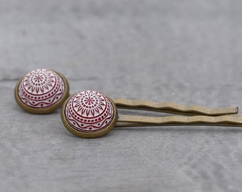 Hair clip Morocco - with red Relief