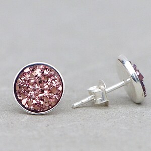 Sterling Silver Stud Earrings ~ Druzy Studs