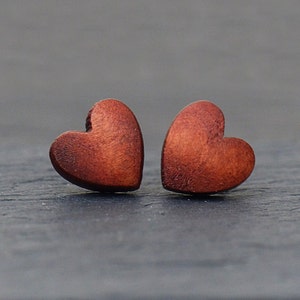 Heart - Studs Wooden / love / Bridesmaid