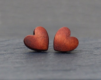 Heart - Studs Wooden / love / Bridesmaid