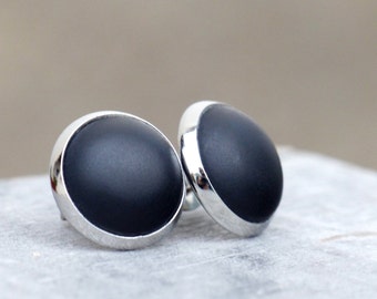 Noble, matt black Studs