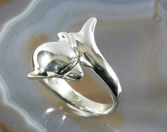Dolphin,Ring, 925 sterling silver, electroforming - 3084