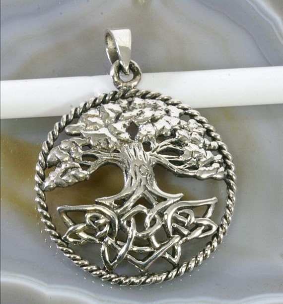 Silber Lebens Baum Anh\u00e4nger Leder Halskette Tree of life silver charm leather necklace