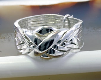 Puzzle ring 925 sterling silver 8 bands, heavy duty -- Puzzle ring 925 sterling silver 8 bands, heavy duty 2375