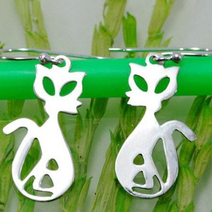 Cats, earrings, 925 sterling silver