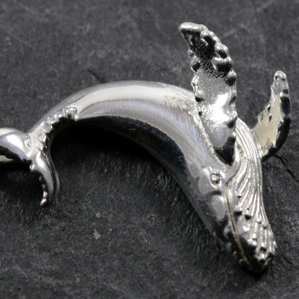 whale, silver pendant