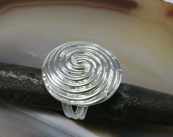 Spiral, massive ring, 925 silver