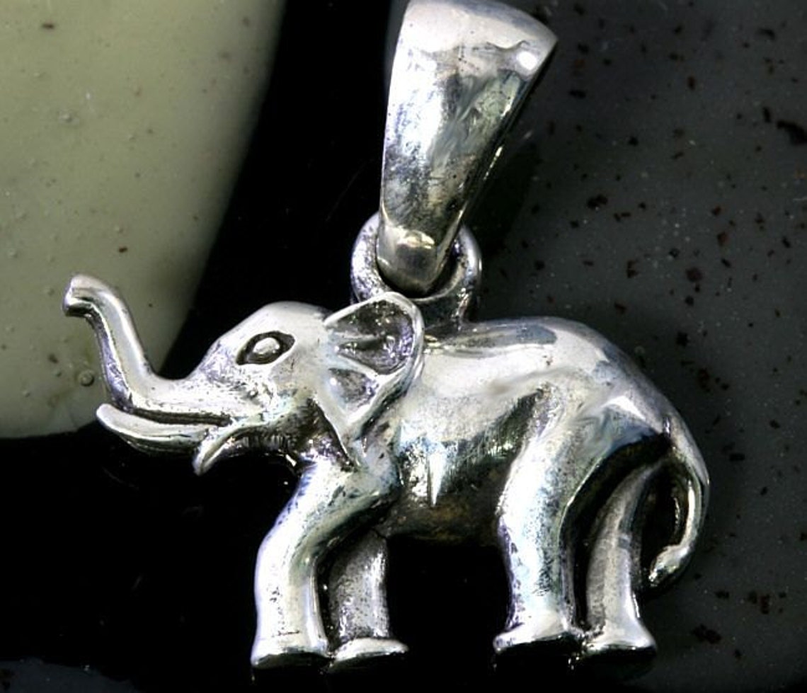 Ciondolo A Forma Di Elefante In Argento Sterling 925 Massiccio – Portafortuna Artigianale Per Amanti Degli Animali E Gioielli Boho – Collana Con - Foto 10