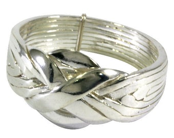 Puzzle ring in 925 sterling silver, 8 lines