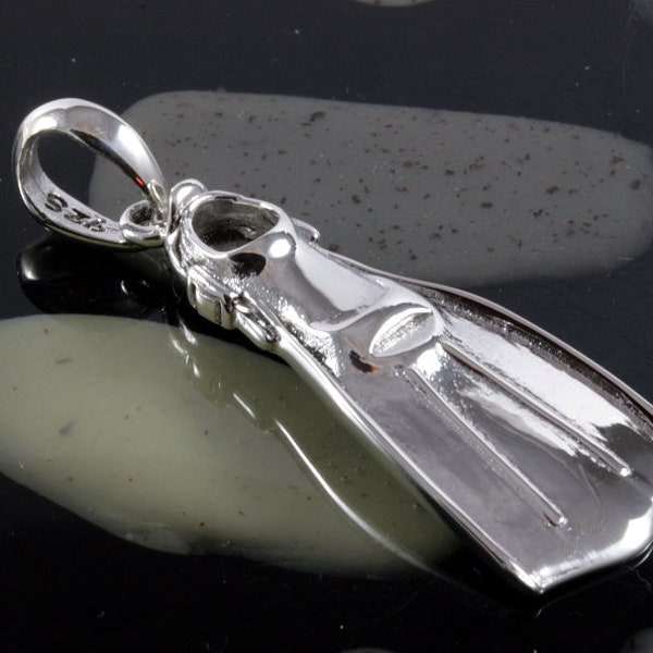 Diving fin, silver pendant