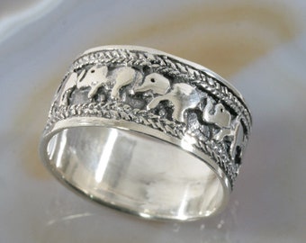 Elephant ring, 925 silver
