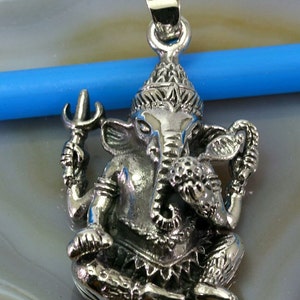 Ganesha pendant 925 sterling silver  -- 6136