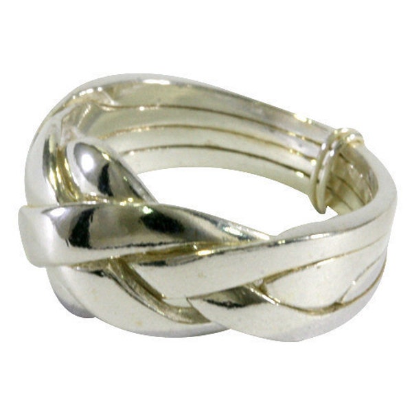 Puzzle ring, silver, 4 bands