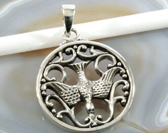 Dove of peace, silver pendant