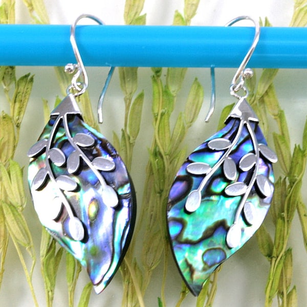 Abalone and Silver Earrings