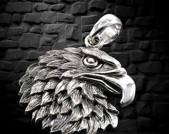 Eagle pendant, solid silver