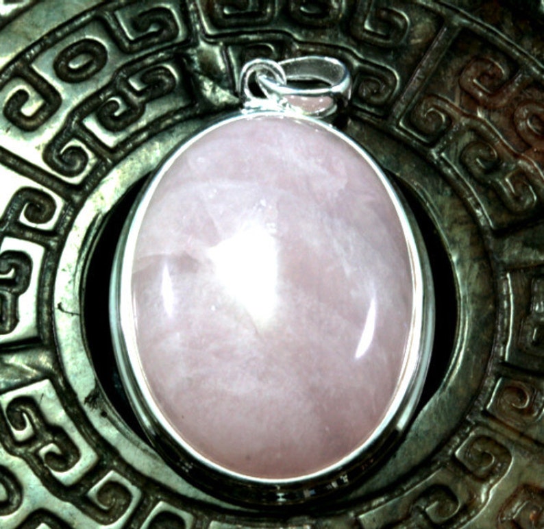 925 sterling silver pendants Rose quartz